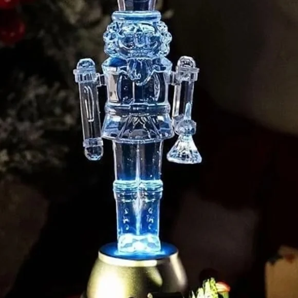 Colorful LED Nutcracker Figurine Soldier sword  Acrylic Christmas Ornaments 6" - Picture 3 of 10